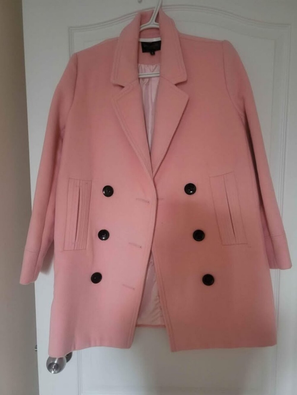 Pink Double-Breasted Women's Peacoat
